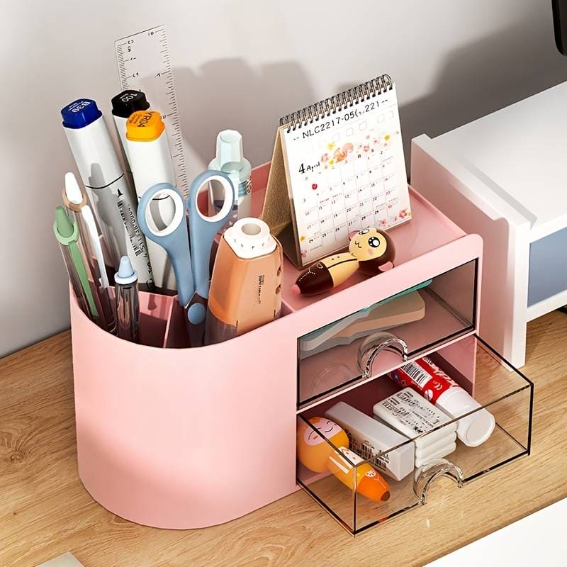 2 Drawers Simple Pen Holder, Multifunction Pencil Storage Box, Student Office Stationary Organizer, Transparent Drawer Storage Organizer, Large Capacity Sundries Storage Box, Countertop Transparent Cabinet Desk Organizer 2 Drawers Simple Pen Holder, Multifunction Pencil Storage Box, Student Office Stationary Organizer, Transparent Drawer Storage Organizer, Large Capacity Sundries Storage Box, Countertop Transparent Cabinet Desk Organizer